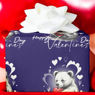 Valentine's Day with Rich Teddy Bear Wrapping Paper