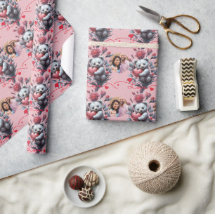 Valentine's Day with Rich Teddy Bear Wrapping Paper