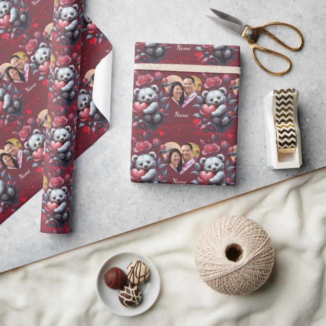 Valentine's Day with Rich Teddy Bear Wrapping Paper (Crafts)