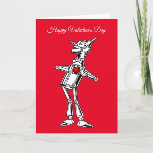   Valentines Day Wizard of Oz Tin Man Red Heart Holiday Card