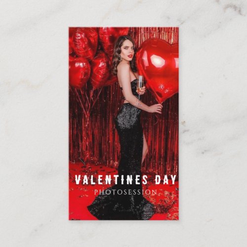 Valentines Day Woman Girl Photosession  Business  Business Card