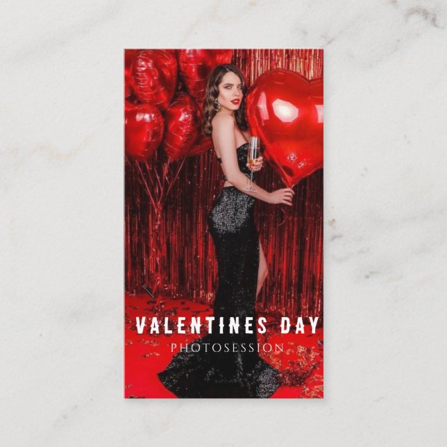 Valentine's Day Woman Girl Photosession  Business  Business Card (Front)