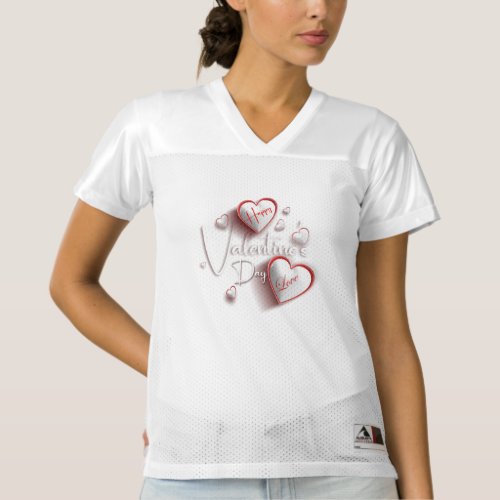 Valentines Day Womens Football Jersey