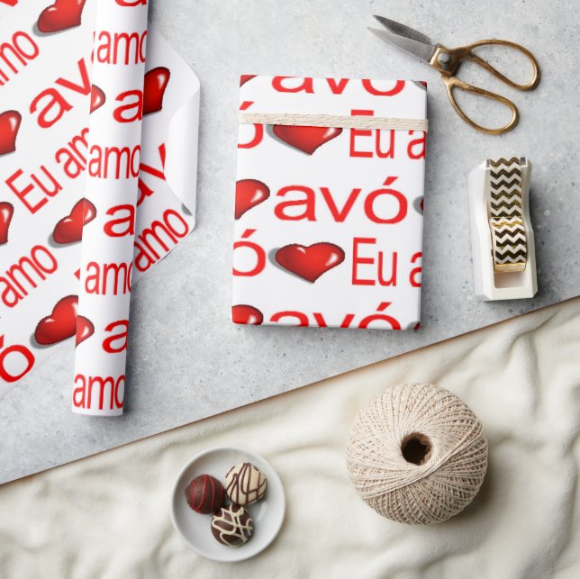 Valentine's Day Wrapping Paper avó Portuguese Gran (Crafts)