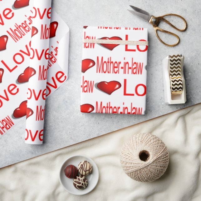 Valentine's Day Wrapping Paper Love Mother in law (Crafts)