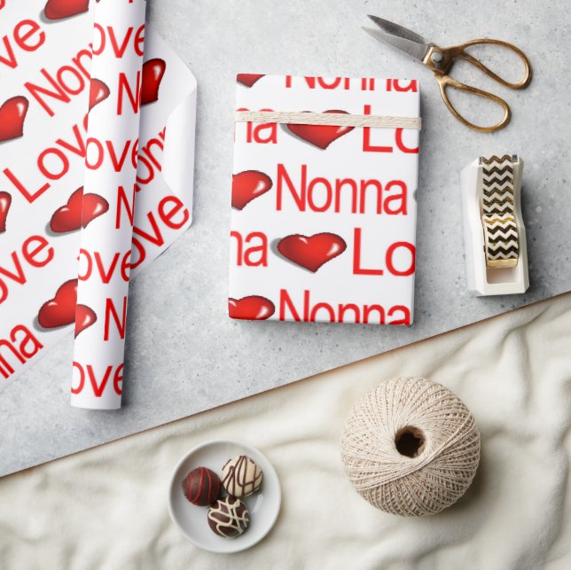 Valentine's Day Wrapping Paper Love Nonna Hearts (Crafts)