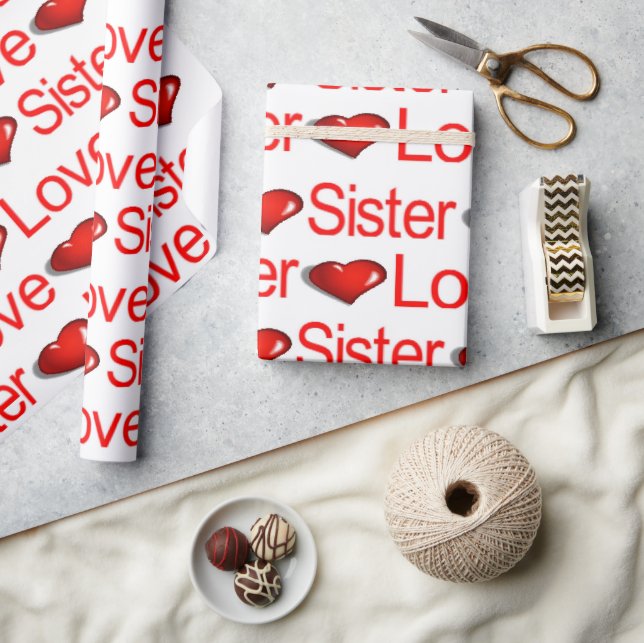 Valentine's Day Wrapping Paper Love Sister Hearts (Crafts)