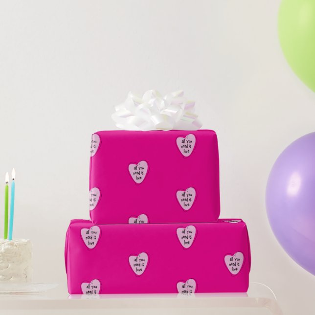 Valentine's Day Wrapping Paper Pink Hearts Love (Party Gifts)