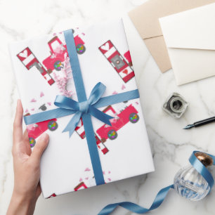 Valentine's Day Wrapping Paper Sheep