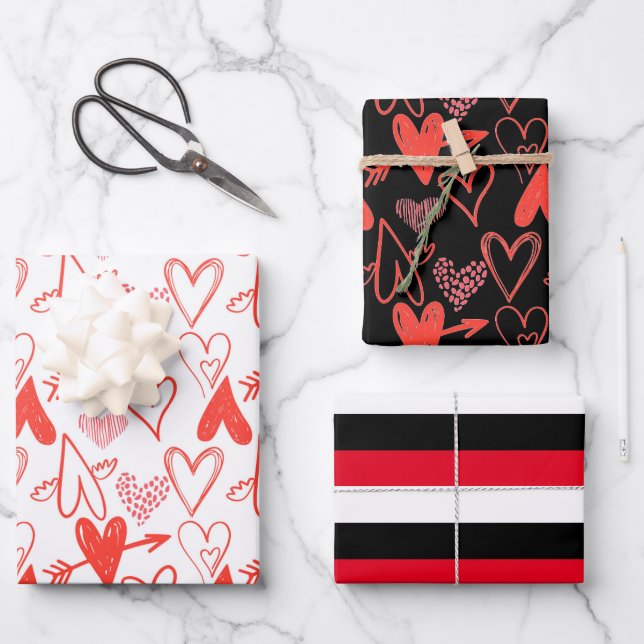 Valentine's Day Wrapping Paper Sheets (Front)