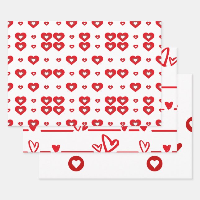 Valentines day  wrapping paper sheets (Set)