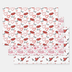 Valentine's Day Wrapping Paper Sheets