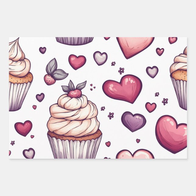 Valentine's Day  Wrapping Paper Sheets (Front)