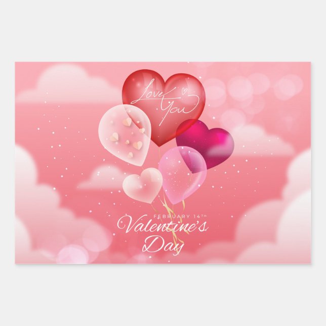 Valentines Day Wrapping Paper Sheets (Front)