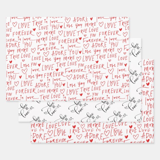Valentine's Day  Wrapping Paper Sheets (Set)