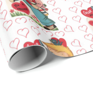 Valentine's Day Wrapping Paper Vintage