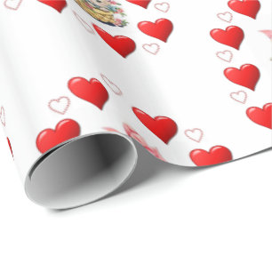 Valentine's Day Wrapping Paper Vintage Kitten