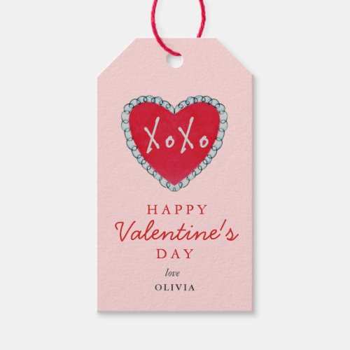Valentines day XOXO Heart Pink  Red  Gift Tags