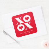 valentine's day xoxo heart square sticker (Envelope)