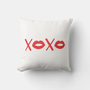 Valentine's Day XOXO Lips Throw Pillow