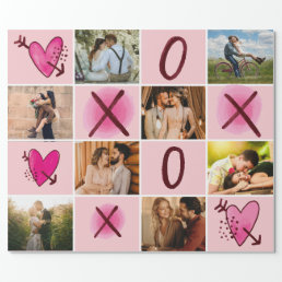 Valentine&#39;s Day XOXO Photo Collage Wrapping Paper