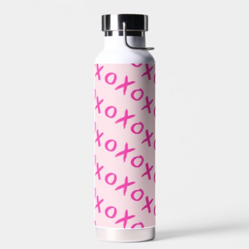 Valentines Day XOXO Pink pattern galentines Water Bottle