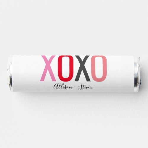 Valentines Day XOXO White Red Pink Personalized Breath Savers Mints