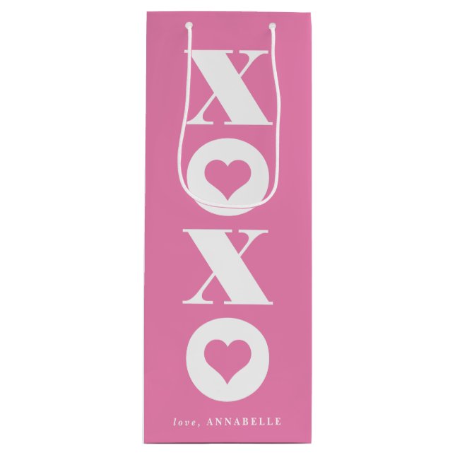 Valentine's Day XOXO Wine Gift Bag (Front)