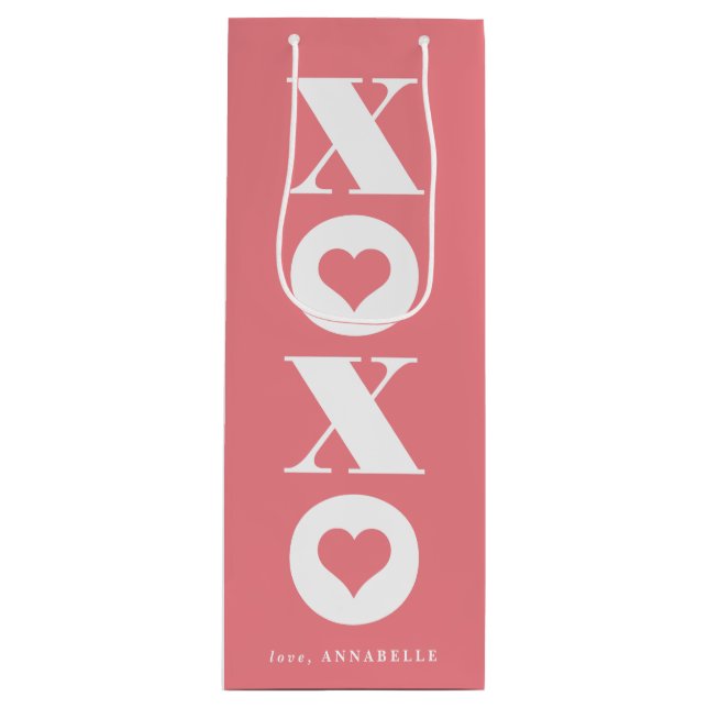 Valentine's Day XOXO Wine Gift Bag (Front)