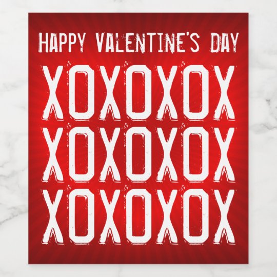 Valentine's Day XOXOXOX Wine Label | Zazzle.com