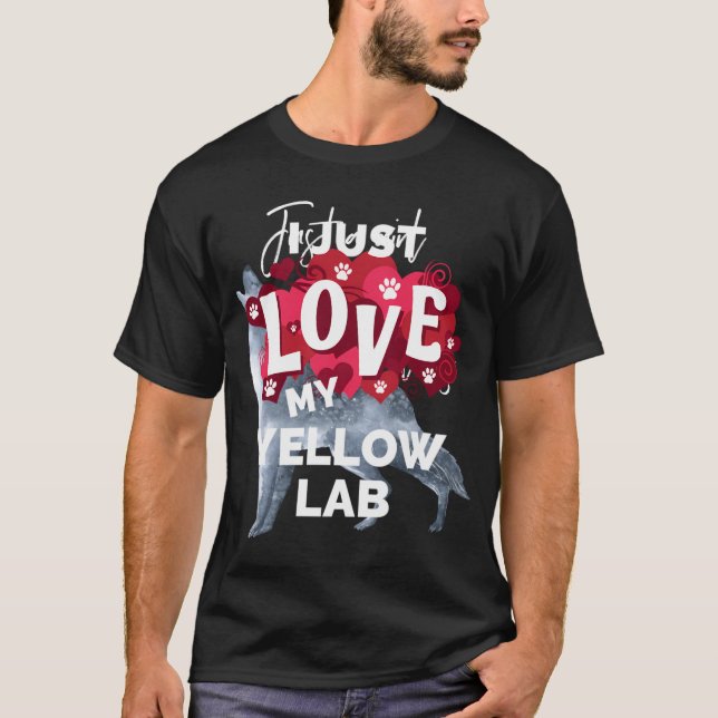 Valentine'S Day Yellow Lab Labrador Dog Love Gift T-Shirt (Front)