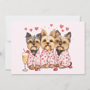 Valentines Day Yorkie Dogs Holiday Card
