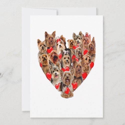 Valentines Day Yorkshire Terrier Dog Heart Tee Cut Announcement