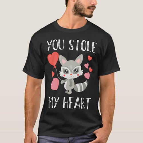 Valentines Day You Stole My Heart Raccoon Couples T_Shirt