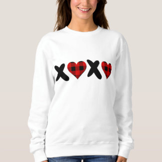 Valentine's Days Buffalo Plaid XOXO Couple Matchin Sweatshirt