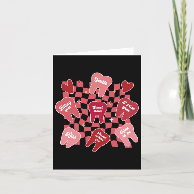 Valentines Dentist Dental Hygienist Tooth Candy Co Card (Front)