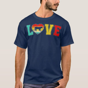 Valentines Distressed Vintage Tiger Lover Animals T-Shirt