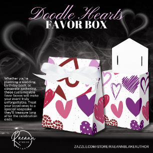 Valentine's Doodle Hearts Favor Box