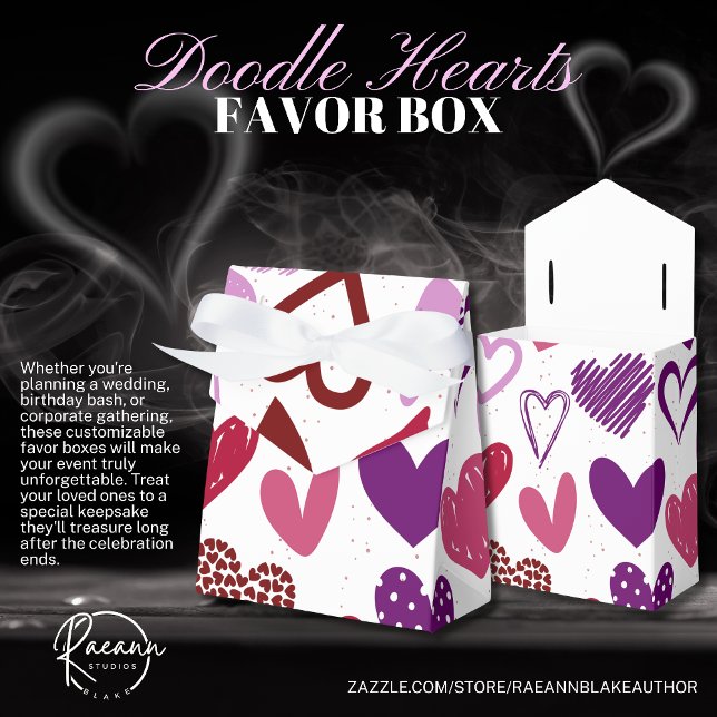 Valentine's Doodle Hearts Favor Box (Creator Uploaded)