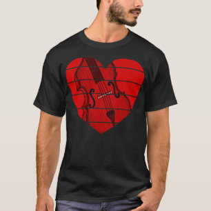 Valentines Double Bass Bassist Wedding Musician T-Shirt