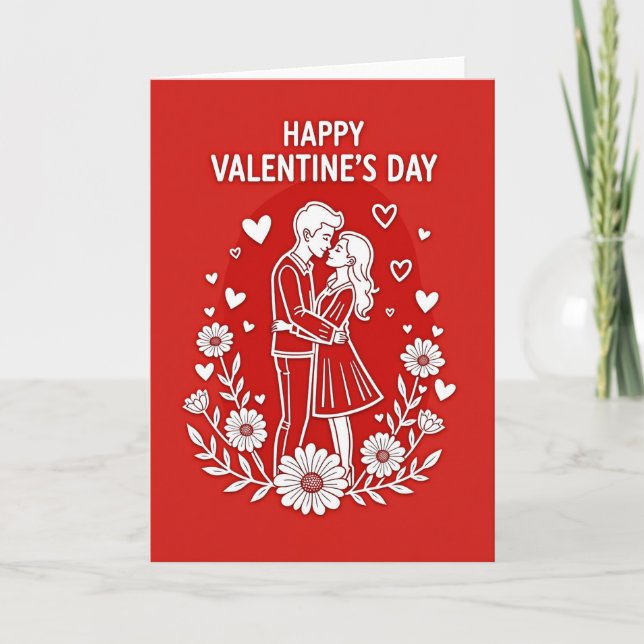 Valentines Embrace Love Card (Front)
