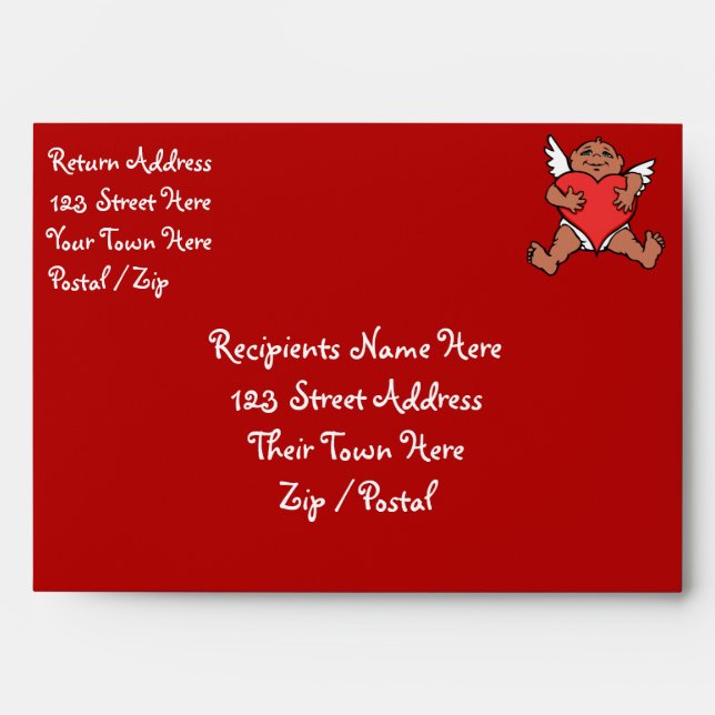 Valentine's Envelopes Personalized Cupid Envelopes (Front)