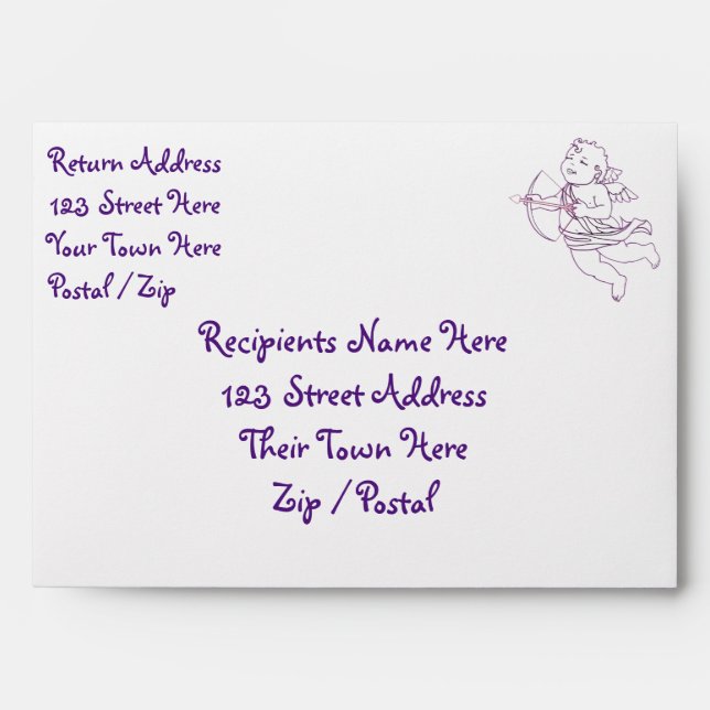 Valentine's Envelopes Personalized Cupid Envelopes (Front)