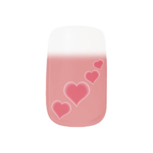 Valentine's Fingernails Pink Hearts Nail Art Decal