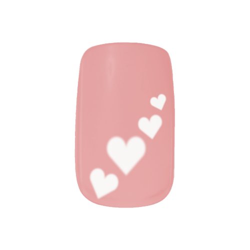 Valentines Fingernails Pink Hearts Nail Art Decal
