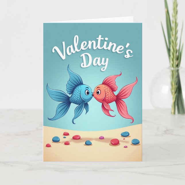 Valentines Fish Embrace Card (Front)