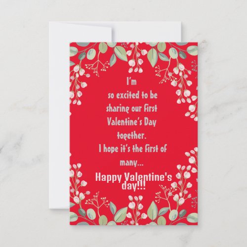 Valentines Flat Note Card