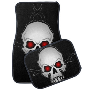 Valentines floor car mats Skull
