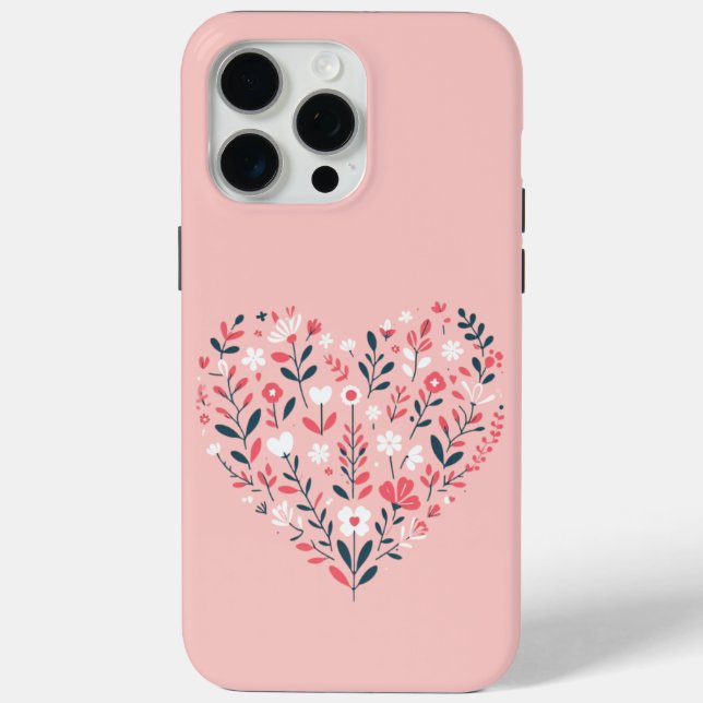 Valentine's Floral heart Case-Mate iPhone Case (Back)