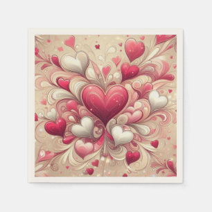 Valentine's Floral heart Napkins